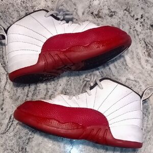 Toddler 9c Red and White Jordan 12s